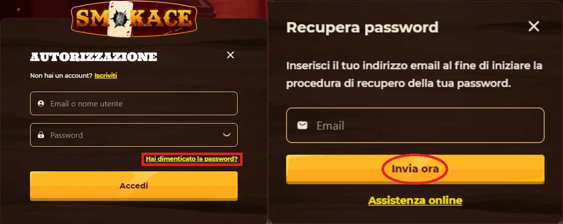 SmokAce Casino: registrazione sul sito ufficiale